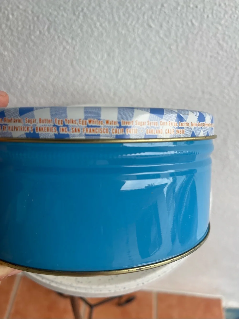 Fruit Cake Tin - Blue Bridge Design